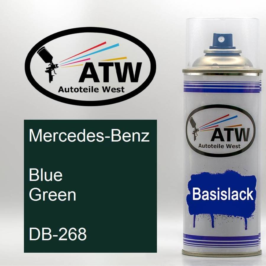 Mercedes-Benz, Blue Green, DB-268: 400ml Sprühdose, von ATW Autoteile West.